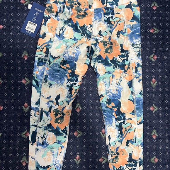 Marika high rise leggings deep ultramarine crepe floral medium - Picture 2 of 5